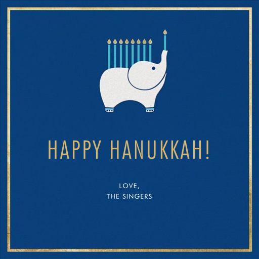 Elephant's Menorah - Hanukkah Card by Jonathan Adler