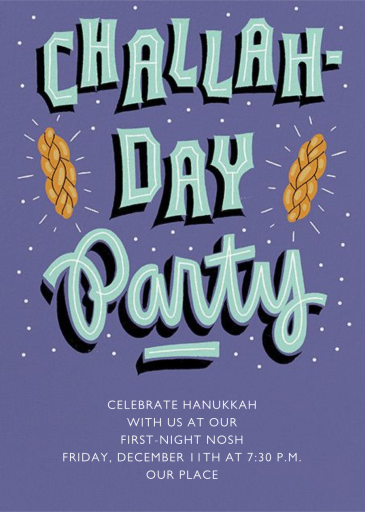 Happy Challahdays - Hanukkah Invitation by Paperless Post