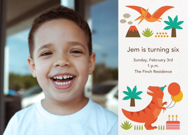 Prehistoric Party (Photo) - Birthday Invitation by Petit Collage