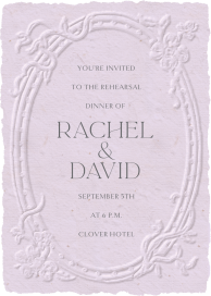 Embossed Lavender - Rehearsal Dinner Invitation by Inquisited