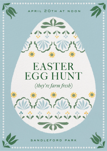 Decorated Easter Egg - Easter Invitation by Martha Stewart