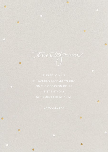 Milestone Dots - 21st Birthday Invitation by Sugar Paper