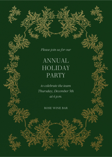 Gold Lace - Corporate Holiday Party Invitation by  Monique Lhuillier