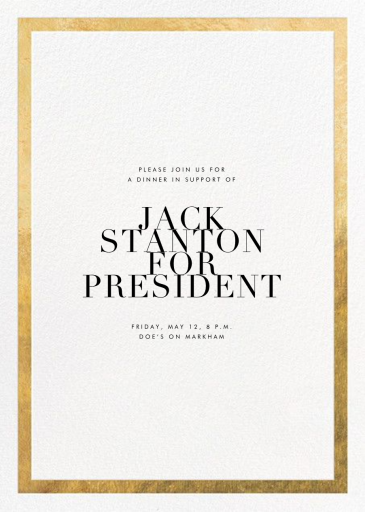 Simple Gold Border - Invitation by Paperless Post