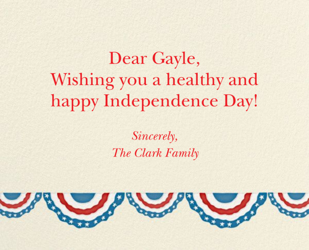 Patriotic Bunting - 4th of July Card by Paperless Post