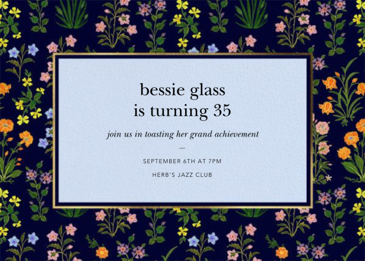 Wildflower Calico - Birthday Invitation by Oscar de la Renta