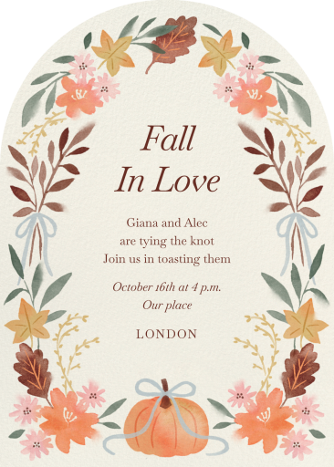 Autumn Pumpkin Floral Invitation
