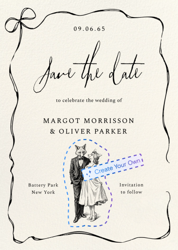 Bow Border (Custom Magic Art) by Paperless Post