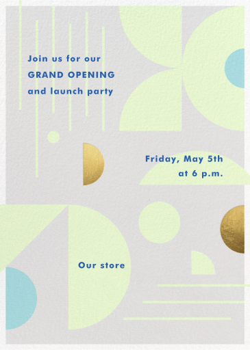 Pistachio Pastiche - Launch Party Invitation by Gold Rush Paper