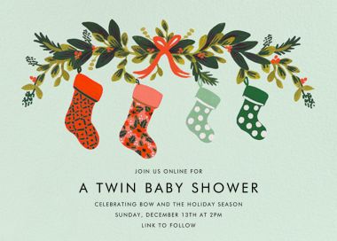 Christmas baby hot sale shower invitations