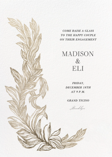 Golden Leaf - Engagement Party Invitation by  Monique Lhuillier