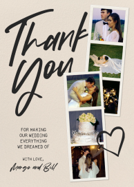 Photo Strip Wedding Thank You Card