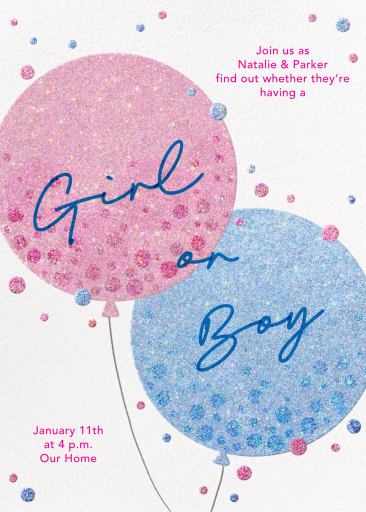 Cotton Candy Balloons - Gender Reveal Invitation by Paperless Post