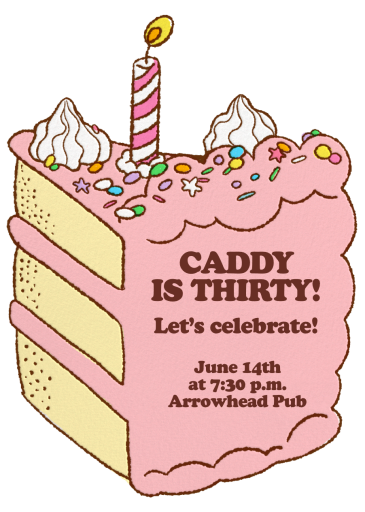 Birthday Cake Slice - Birthday Invitation by Hello!Lucky