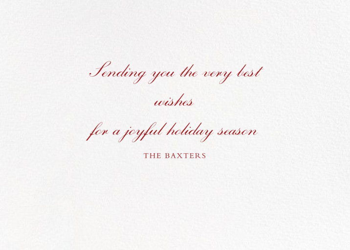 Merry Christmas Script (Photo) - Holiday Card by Bernard Maisner - Back