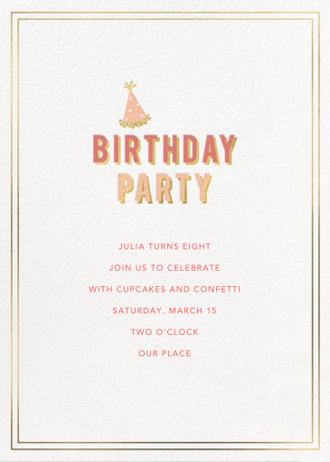 Gold Shadow - Birthday Invitation by Sugar Paper