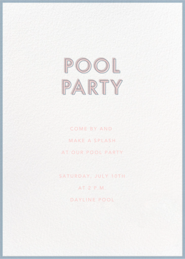 Pink and Blue Minimalism - Summer Party Invitation by Sugar Paper
