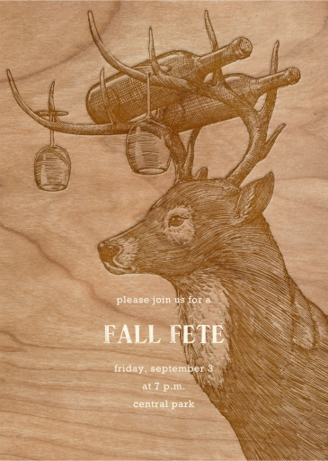 Buck and Wine - Fall Party Invitation by Paperless Post