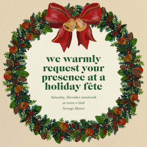 Guirlande de Noël - Holiday Party Invitation by Nathalie Lété