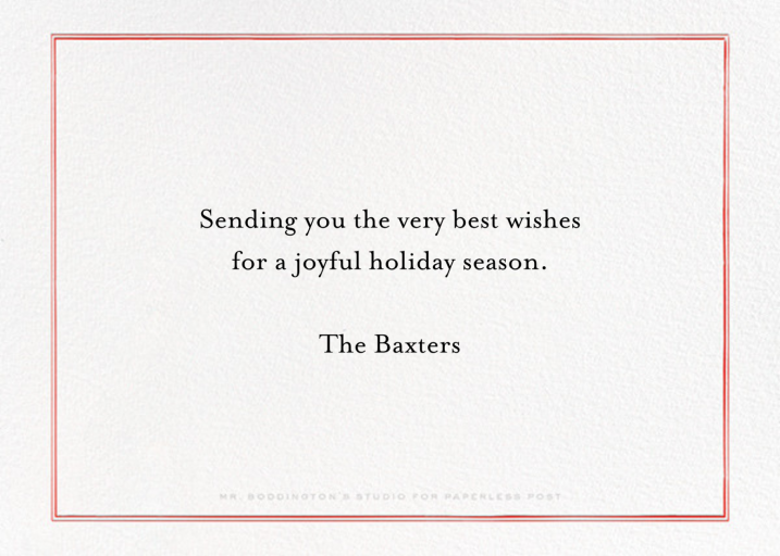 Reindeer Love - Holiday Card by Mr. Boddington's Studio - Back