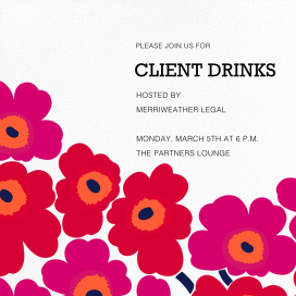 Unikko (Cuadrado) - Invitación para cóctel de Marimekko