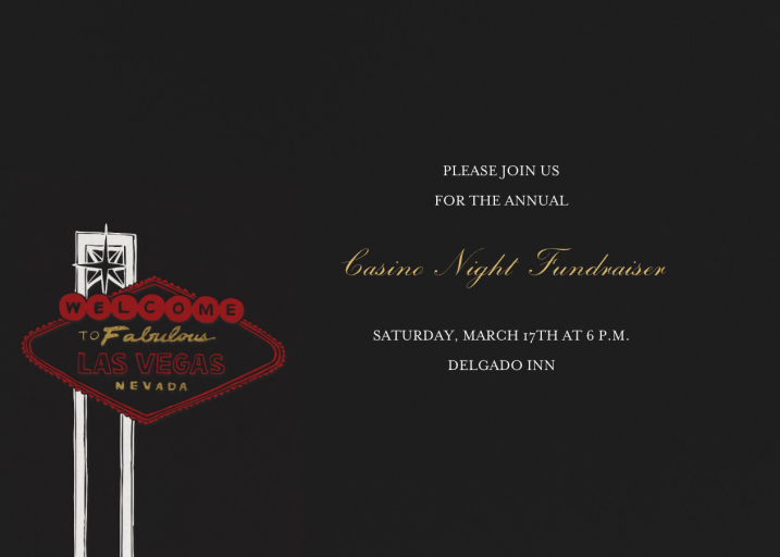 Vegas Welcome Horizontal - Fundraiser Invitation by Paperless Post