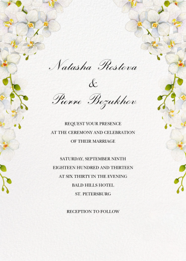 White Orchids - Wedding Invitation by Felix Doolittle