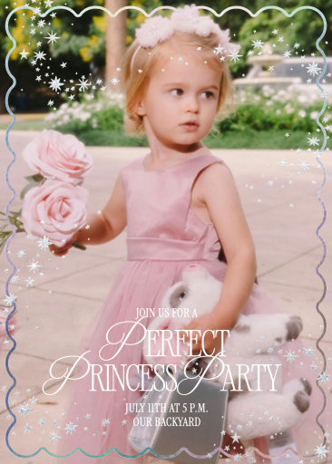 Photo Sparkle Princess Invitation