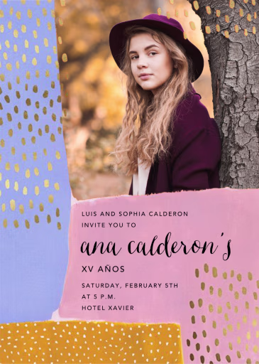 Dappled Blocks Photo - Quinceañera Invitation by Ashley G