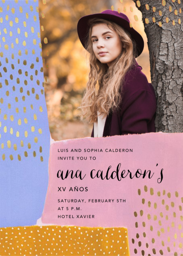 Dappled Blocks Photo - Quinceañera Invitation by Ashley G