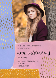 Dappled Blocks Photo - Quinceañera Invitation by Ashley G