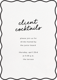 Black Wavy Edge - Cocktail Party Invitation by Sugar Paper