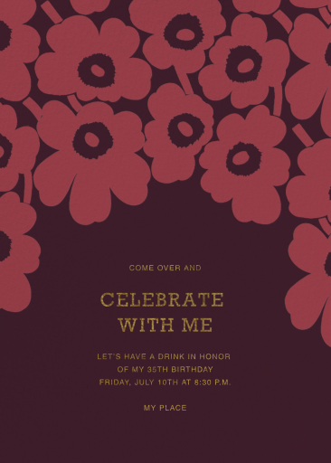 Red Poppy Floral Invitation