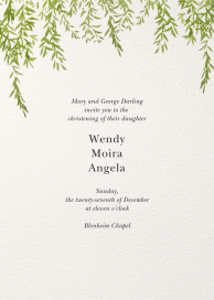 Willow Tree - Baptism & Christening Invitation by Felix Doolittle