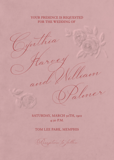 Floral Embossing - Wedding Invitation by Paperless Post