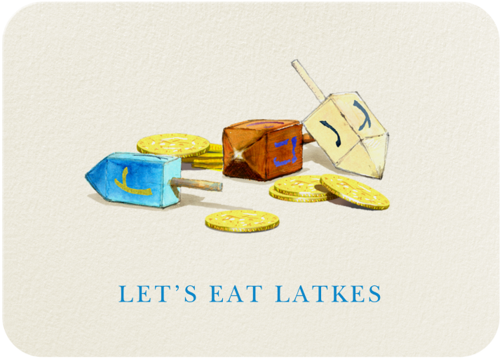 Dreidels and Gelt - Invitation by Felix Doolittle