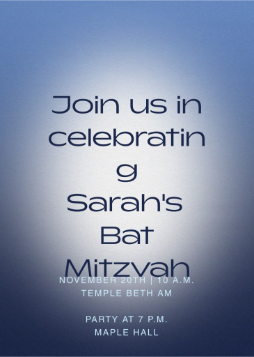 Simply Glowing - Bar & Bat Mitzvah Invitation by Paperless Post