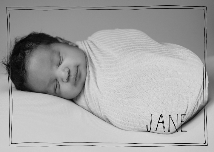 Double Hand Drawn Bordered - Baby Announcement by Linda and Harriett