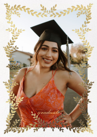 Gold Leaves Photo - Graduation Announcement by Paperless Post