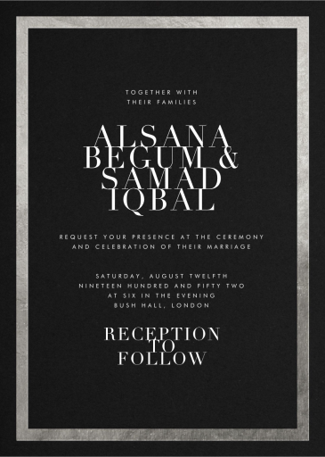 Simple Gold Border - Wedding Invitation by Paperless Post