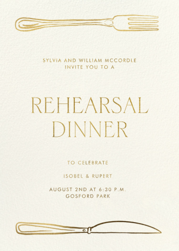 Table for Two - Rehearsal Dinner Invitation by paperless_post