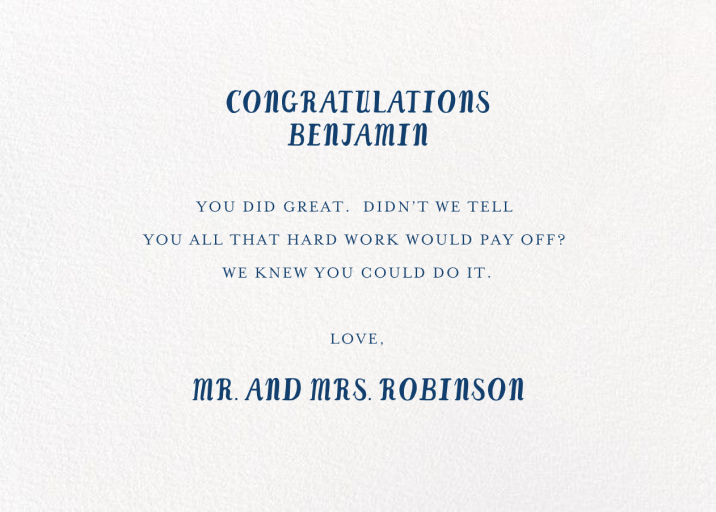 Best is Yet to Come - Graduation Card by Mr. Boddington's Studio - Back