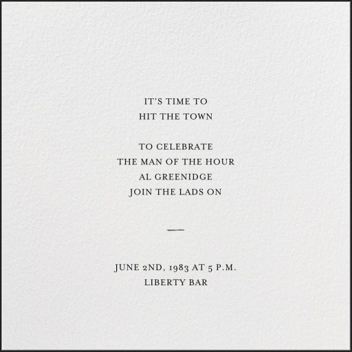 Stag Party - Moving Announcement by Mr. Boddington's Studio