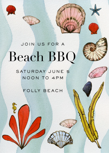 Watercolor Seashell Invitation