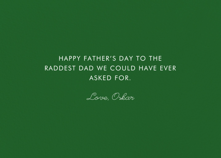 Totally Rad Dad (Krista Perry) - Father's Day Card by Red Cap Cards - Back