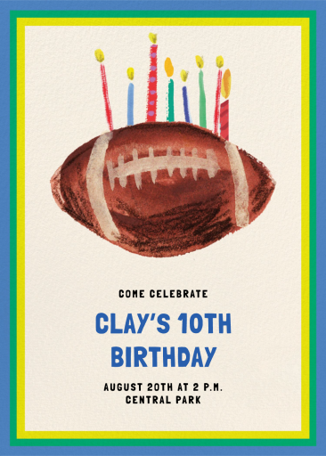 Watercolor Football Invitation