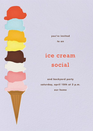 Ice Cream Cone - Ice Cream Social Invitation by Paperless Post