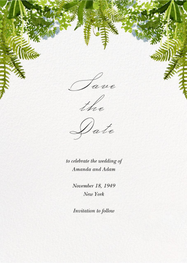 Tropical Ferns - Save the Date by Felix Doolittle