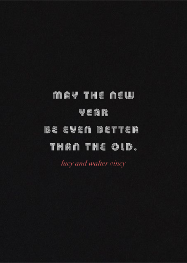 Golden Fireworks (Lesley Barnes) - New Year's Card by Red Cap Cards - Back