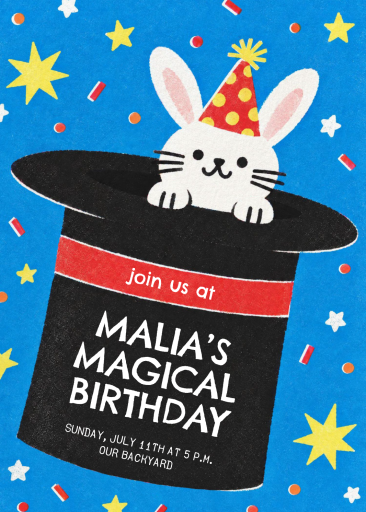 Rabbit Hat-Trick - Birthday Invitation by Paperless Post